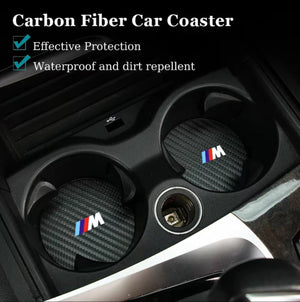 BMW m sport carbon fibre car coaster cup holder