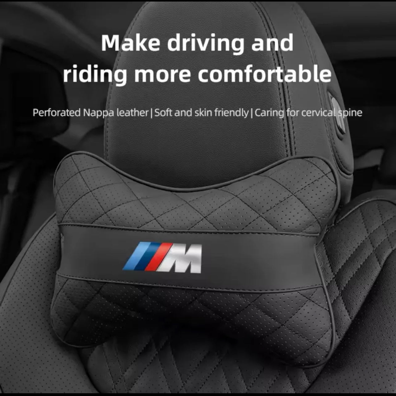 Luxury Napa Leather BMW Headrest Cushion BMW M Sport