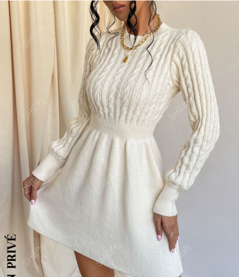 Cable Knit Sweater Dress