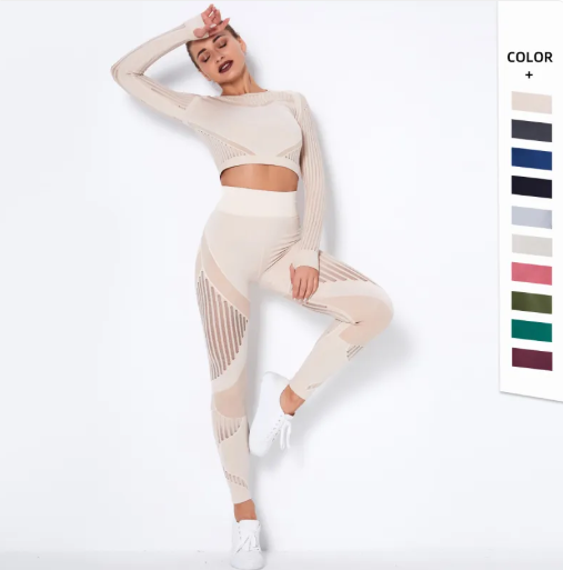 Seamless Knitted Absorbent Yoga Long-Sleeved Suit Yoga Wearsuit