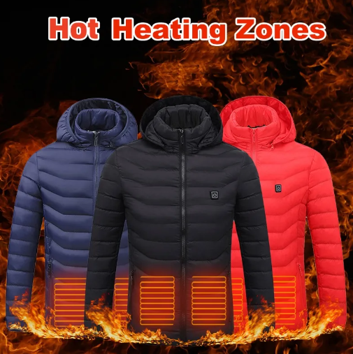 New Heated Jacket Coat USB Electric Jacket Cotton Coat Heater Thermal Clothing Heating Vest Men's Clothes Winter